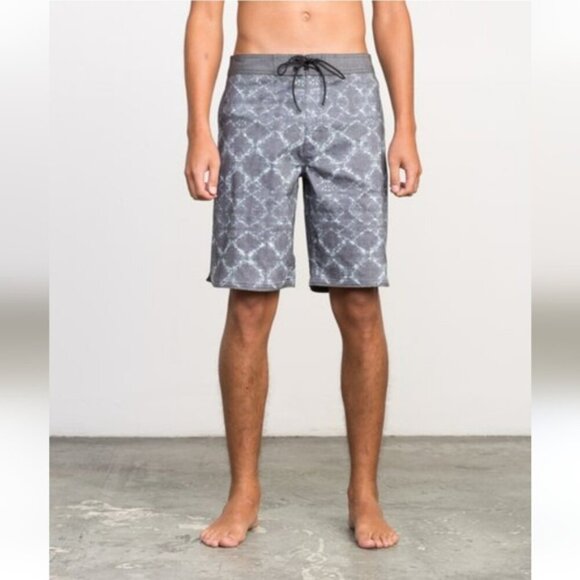 RVCA Sanur Gray Swim Trunks Board Shorts Swim Swimsuit Size 32 Beach - Picture 11 of 11